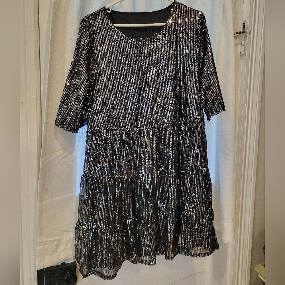 Black Sequin Dress